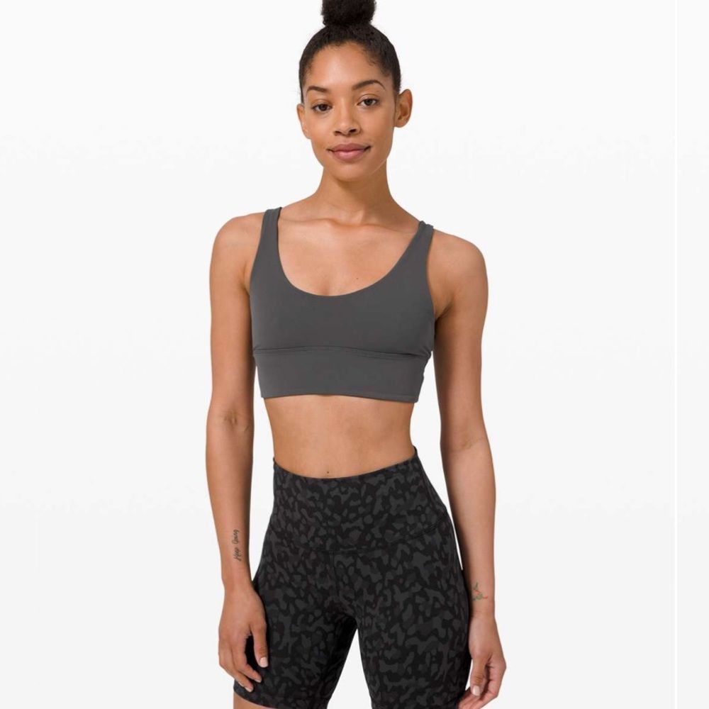 lululemon athletica Scoop Neck Sports Bra in Charcoal Gray